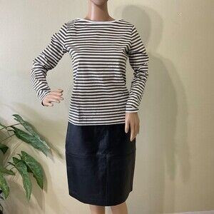 NWT Newport News Black Leather zip Pencil Skirt ONLY Size 8 Excellent Condition